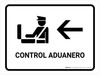 Customs Control With Left Arrow White Spanish Landscape - Wall Sign