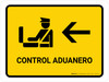 Customs Control With Left Arrow Yellow Spanish Landscape - Wall Sign