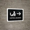 Customs Control With Right Arrow Black Spanish Landscape - Wall Sign