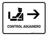 Customs Control With Right Arrow White Spanish Landscape - Wall Sign