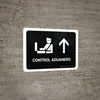 Customs Control With Up Arrow Black Spanish Landscape - Wall Sign