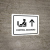 Customs Control With Up Arrow White Spanish Landscape - Wall Sign