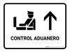 Customs Control With Up Arrow White Spanish Landscape - Wall Sign