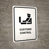 Customs Control White Portrait - Wall Sign Customs Control White Portrait - Wall Sign