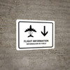 Flight Information With Down Arrow White Bilingual Spanish Landscape - Wall Sign