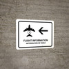 Flight Information With Left Arrow White Bilingual Landscape - Wall Sign