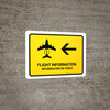 Flight Information With Left Arrow Yellow Bilingual Spanish Landscape - Wall Sign