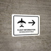 Flight Information With Right Arrow White Bilingual Spanish Landscape - Wall Sign