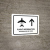 Flight Information With Up Arrow White Bilingual Spanish Landscape - Wall Sign Flight Information With Up Arrow White Bilingual Spanish Landscape - Wall Sign