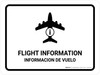 Flight Information White Bilingual Spanish Landscape - Wall Sign