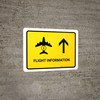 Flight Information With Up Arrow Yellow Landscape - Wall Sign