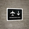 Flight Information With Down Arrow White Spanish Landscape - Wall Sign