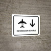 Flight Information With Down Arrow Yellow Spanish Landscape - Wall Sign