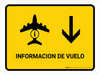Flight Information With Down Arrow Yellow Spanish Landscape - Wall Sign