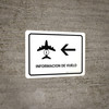 Flight Information With Left Arrow Yellow Spanish Landscape - Wall Sign