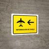 Flight Information With Right Arrow Black Spanish Landscape - Wall Sign Flight Information With Right Arrow Black Spanish Landscape - Wall Sign