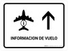 Flight Information With Up Arrow White Spanish Landscape - Wall Sign