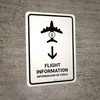 Flight Information With Down Arrow Yellow Bilingual Portrait - Wall Sign