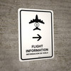 Flight Information With Right Arrow Yellow Bilingual Spanish Portrait - Wall Sign Flight Information With Right Arrow Yellow Bilingual Spanish Portrait - Wall Sign