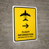 Flight Information With Up Arrow Black Bilingual Spanish Portrait - Wall Sign