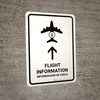 Flight Information With Up Arrow Yellow Bilingual Spanish Portrait - Wall Sign