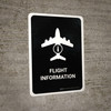 Flight Information With Down Arrow Black Portrait - Wall Sign