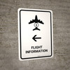 Flight Information With Left Arrow Yellow Portrait - Wall Sign