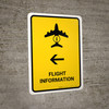 Flight Information With Right Arrow Black Portrait - Wall Sign