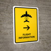 Flight Information With Up Arrow Black Portrait - Wall Sign Flight Information With Up Arrow Black Portrait - Wall Sign