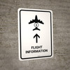 Flight Information With Up Arrow Yellow Portrait - Wall Sign