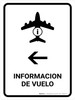 Flight Information With Left Arrow White Spanish Portrait - Wall Sign