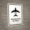 Flight Information White Spanish Portrait - Wall Sign