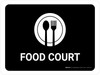 Food Court Black Landscape - Wall Sign