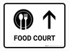 Food Court With Up Arrow White Landscape - Wall Sign Food Court With Up Arrow White Landscape - Wall Sign