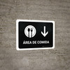Food Court With Down Arrow Black Spanish Landscape - Wall Sign