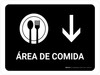 Food Court With Down Arrow Black Spanish Landscape - Wall Sign