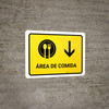 Food Court With Down Arrow Yellow Spanish Landscape - Wall Sign