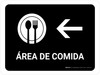 Food Court With Left Arrow Black Spanish Landscape - Wall Sign