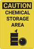 Caution: Chemical Storage Area Vertical - Wall Sign