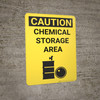 Caution: Chemical Storage Area Vertical - Wall Sign