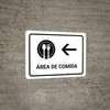 Food Court With Left Arrow White Spanish Landscape - Wall Sign Food Court With Left Arrow White Spanish Landscape - Wall Sign