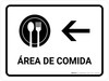 Food Court With Left Arrow White Spanish Landscape - Wall Sign Food Court With Left Arrow White Spanish Landscape - Wall Sign