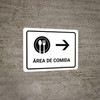 Food Court With Right Arrow White Spanish Landscape - Wall Sign Food Court With Right Arrow White Spanish Landscape - Wall Sign