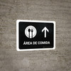 Food Court With Up Arrow Black Spanish Landscape - Wall Sign