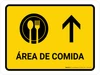 Food Court With Up Arrow Yellow Spanish Landscape - Wall Sign
