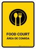 Food Court Yellow Bilingual Portrait - Wall Sign