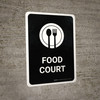 Food Court Black Portrait - Wall Sign