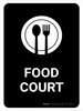 Food Court Black Portrait - Wall Sign