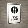 Food Court White Portrait - Wall Sign Food Court White Portrait - Wall Sign