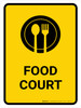 Food Court Yellow Portrait - Wall Sign